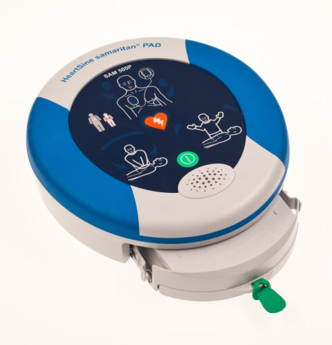 Heartsine 500P AED showing Defib and Padpak